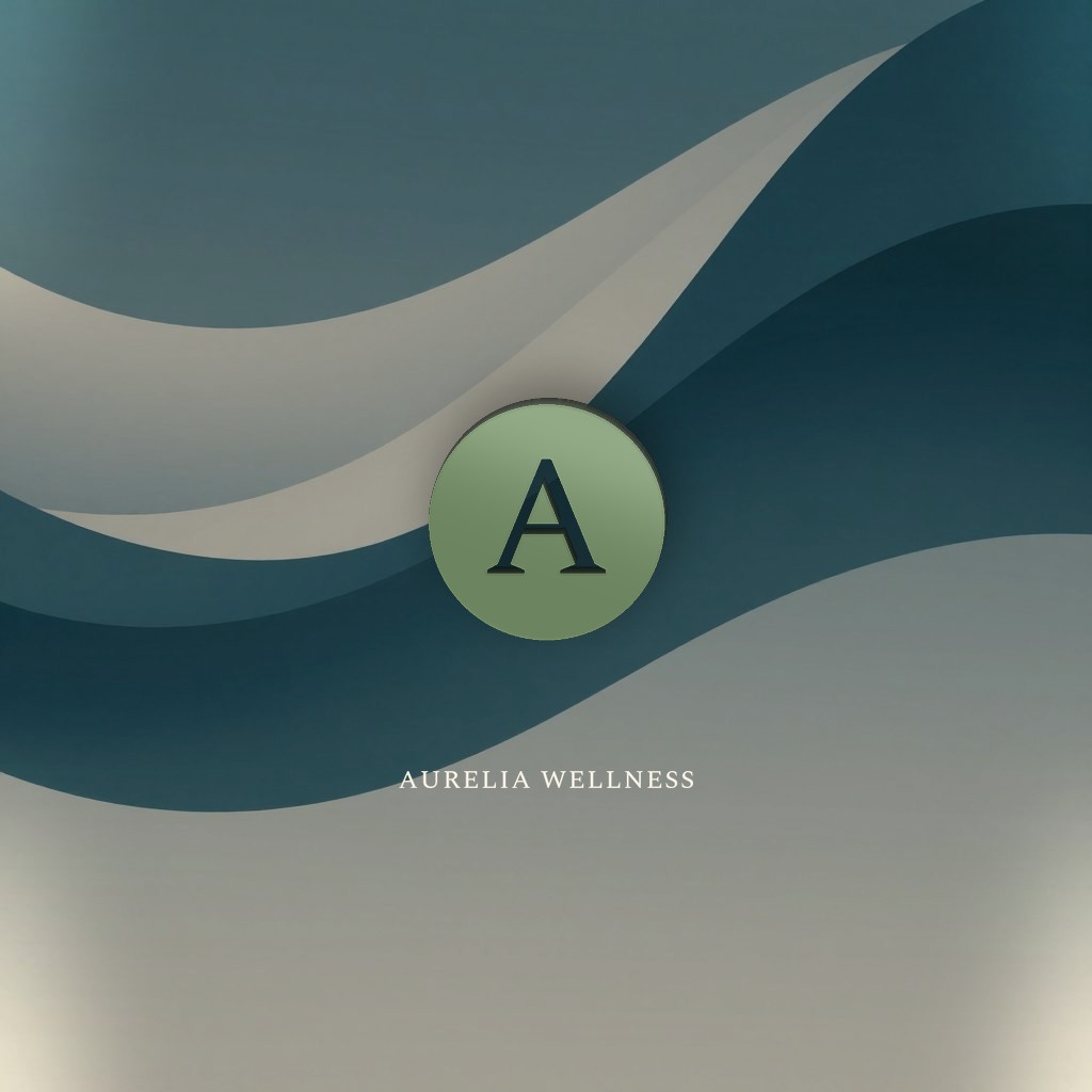 Sample wellness brand logo soft-embossed on a calm plate